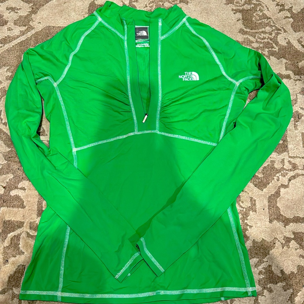 Awesome bright green Northface layer, size small